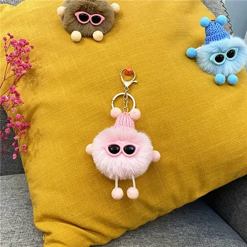 Computer Key Ring Cute Plush Coal Ball Chaveiro Charm Car Key Ring Gift (c) | MercadoLivre