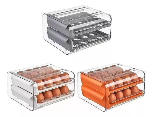 Hueveras para Frigorífico,Portahuevos rodante automático para  refrigerador,Organizador de Huevos Enrollable Bandeja de Huevos para  Cocina,Dispensador