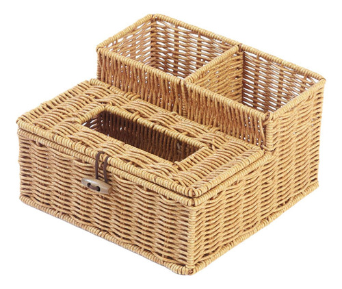 - Caja De Almacenamiento De Pañuelos De Papel Tejida, Caja