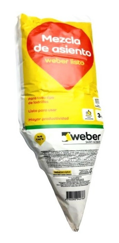 Pegamento Weber Saint Gobain Listo 3kg Para Ladrillo Cuota