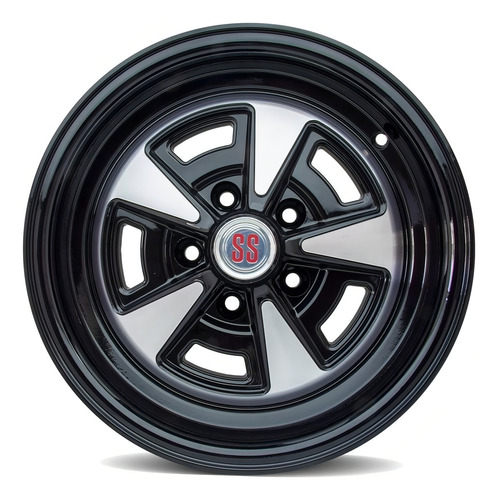 Rodas Opala Ss Aro15 15x7 Ou 15x8 (par) + Bicos Cor Preto Com Diamantado