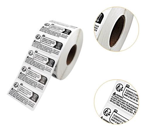 Etiquetas De Advertencia De Asfixia Suministros De 6x3 Cm