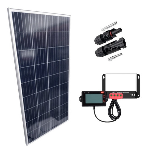 Kit Placa Painel Solar 155w Controlador De Carga 20a Mppt