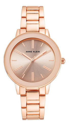 Reloj Mujer Anne Klein Cristal Mineral 36 Mm Ak/3764bhrg Color de la correa Rosa dorado Color del bisel Rosa dorado Color del fondo Rosa dorado