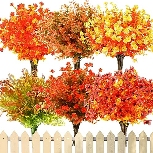 60 Manojos De Flores Falsas De Otoño Decoración, Flor...