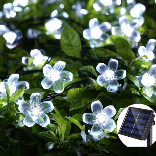 Luces De Cadena De Flor Solar, 21ft 50 Led Peach Blosso...