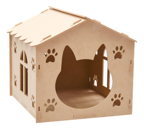 Cucha Cama Casita Perro Casa Moises Cueva Jaula 44x40c Color Madera Natural