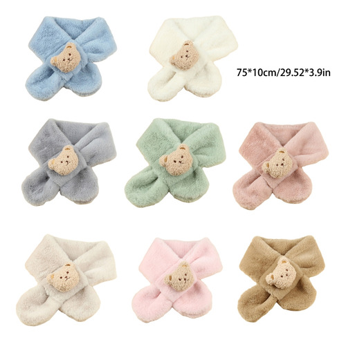 Cartoon Bear Baby Scarf Soft Plush Winter Neck Warmer Fashio