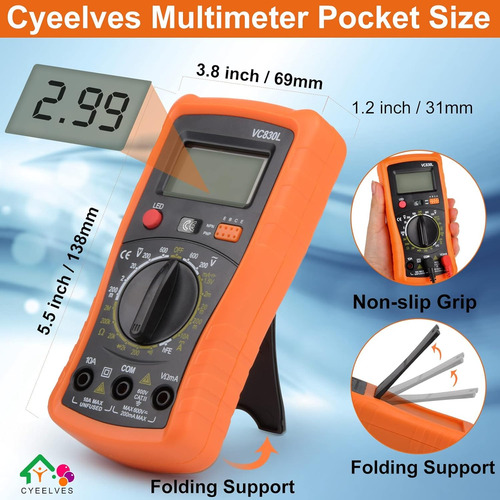 Multimetro Digital Cyeelves, Con Voltimetro Ac Dc Y Ohmios