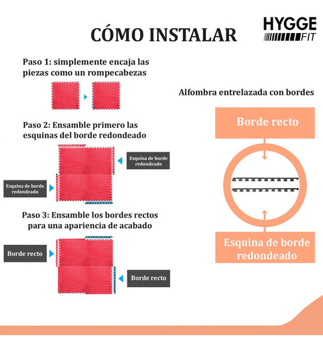 Imagen 5 de 10 de Piso Goma Eva Encastrable Con Bordes Fitness 1x1mts X10mm