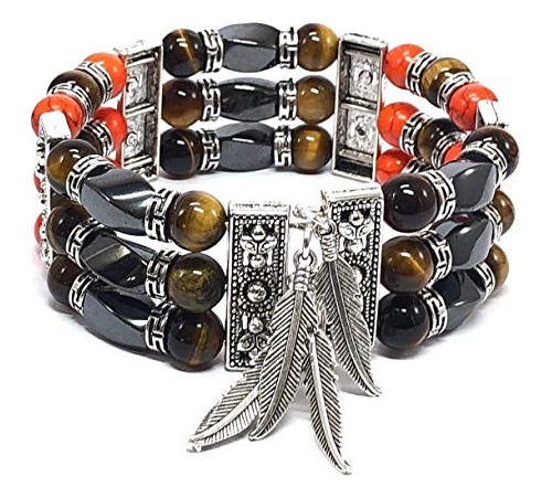 Tiger Ojo Men S Puff Pulsera Turquesa Pulseras Hombres ...