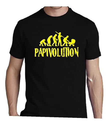 Remera Padre Primerizo Dia Del Padre Papa Evolution Humano