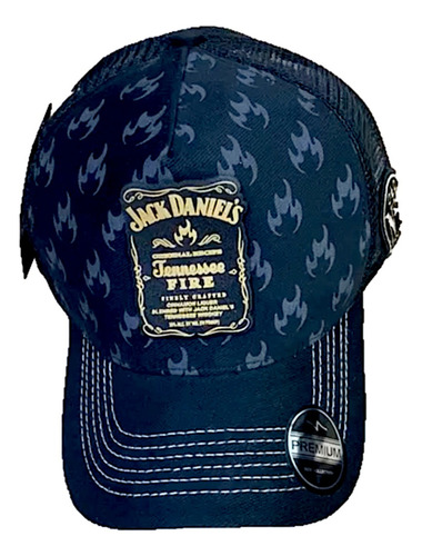 Boné Jack Whisky Original Trucker Snapback Tela Preta Curva