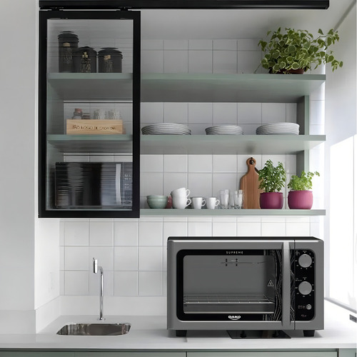 Forno de Bancada Elétrico Titanium com Grill Dourador Dako Supreme 44 Litros
