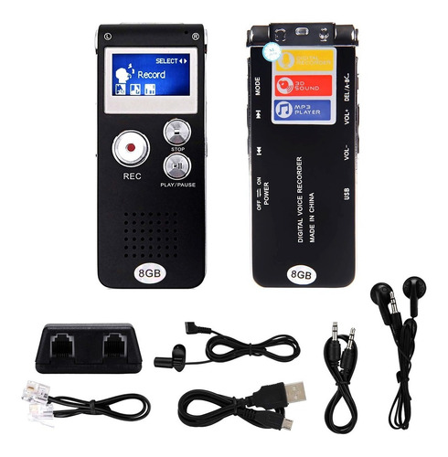 Imagen 1 de 10 de Grabador Digital De Voz Periodismo Pro 8gb Kit Accesorios