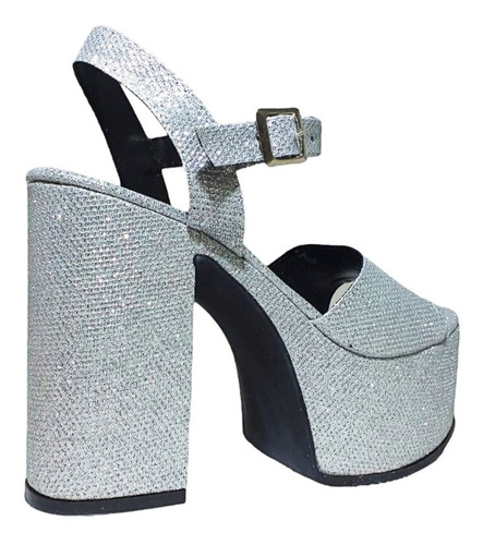 Imagen 4 de 5 de Sandalias París Glitter Plata
