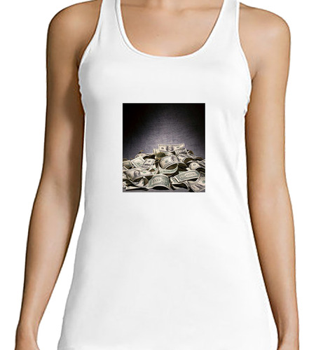 Musculosa Mujer Dinero Montaña De Dolares Plata Billete M1