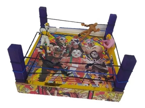 Lucha Libre Rin Juguete De Madera Mexicano