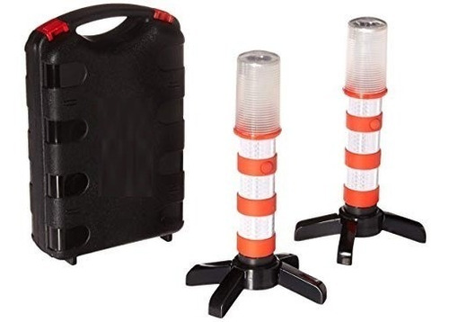 Kit De 2 Balizas Luminosas Con Practico Estuche Plastico