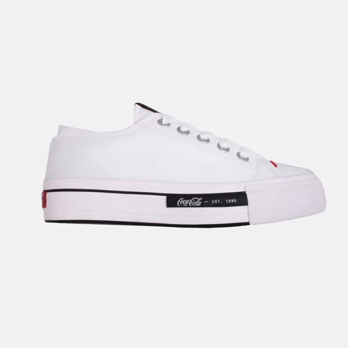 Tênis Coca Cola Daytona Plataforma Canvas Feminino Branco