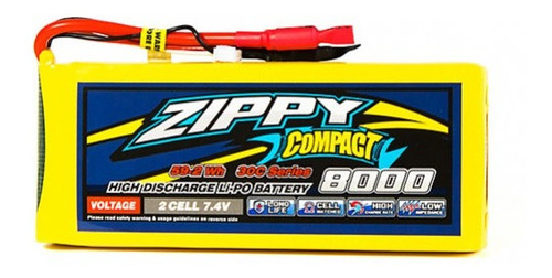 Batería Lipo 2s1p 8000 Mah 7.4v 30c Zippy Compact