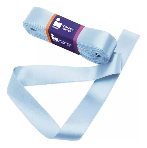 Fita De Cetim Najar N.05 22mm Com 10mts 100% Poliéster Cor 0011- Azul Bebê