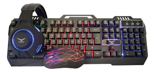 Gaming Naceb Kit Gamer Na-0925 Teclado Y Mouse Headset Mousepad Color Del Mouse Negro Color Del Teclado Negro