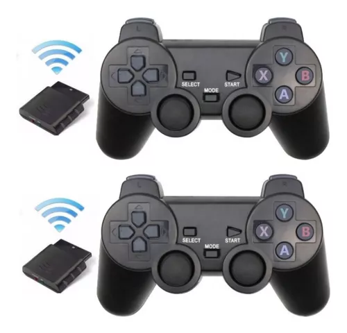 Palanca inalámbrica de 2 mandos Playstation 2 Ps2 Playstation 1 color negro