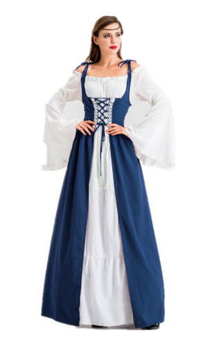 Vestido Medieval De Mujer Con Cordones Longitud