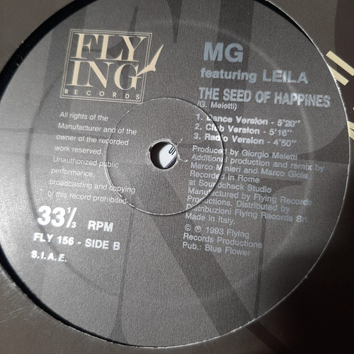 Vinilo Mg Feat Leila The Seed Of Happines Meletti Flying E2