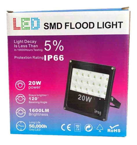 Foco Led 20w 6500k Exterior Multiled 1400lm