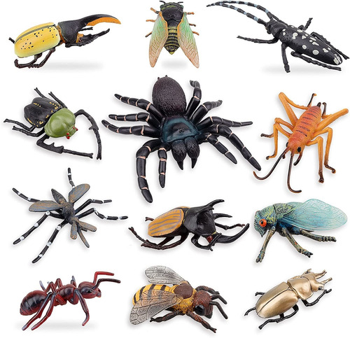 12 Piezas De Figuras De Insectos Realistas Juguetes Ââ...