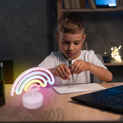 Linterna Led En V Con Luz De Neón Para Niña, Corazón, Decora
