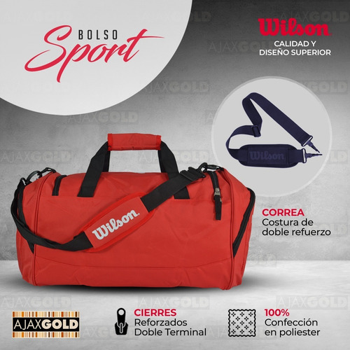 Imagen 3 de 10 de Bolso Wilson Deportivo Viaje Urbano Running Bolsillo Gym