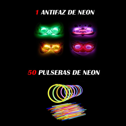 Combo Cotillón Neon Luminoso+carioca 330 Art 150 Personas