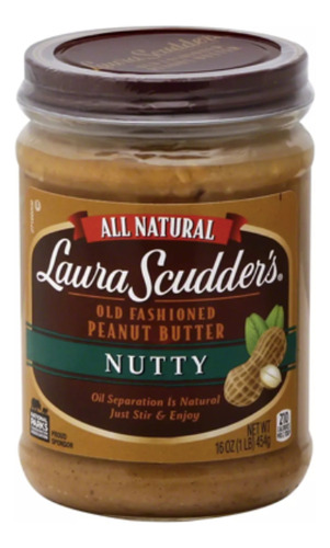 Laura Scudders Old Fashioned Nutty Peanut Butter 454 Gr