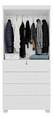 Guarda-roupa 2 Portas 4 Gavetas Ilhéus Espresso Af