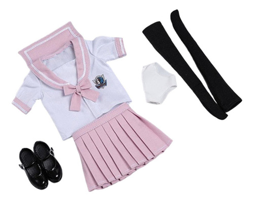 Traje De Uniforme De Colegiala A Escala 1:6, Ropa Para