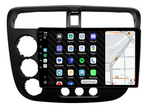 Multimidia Civic 01/05 9p Qled Android Carplay 2gb 32gb