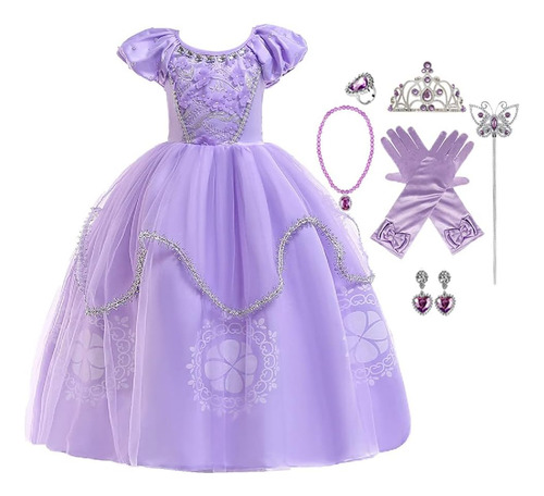 Hoizosg Sofia Princess Dress Up Para Niñas Rapunzel Cosplay 