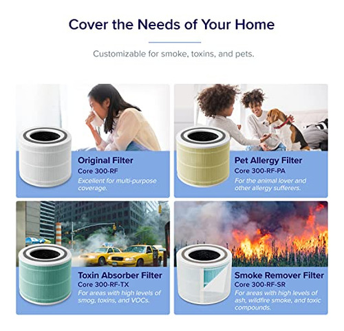 Purificador De Aire Levoit Core 300 H13 True Hepa Filter Bla