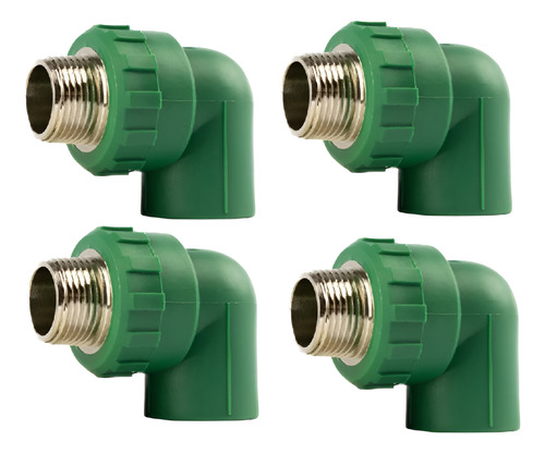 Pack 4 Pz Codo 90° Inserto Rosca Macho Ppr 1 Compatible