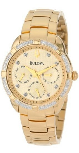Reloj De Mujer Bulova 98r171 Diamond Set