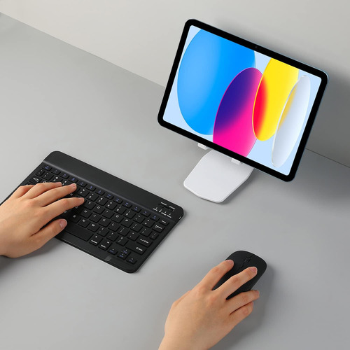Combo De Teclado Y Mouse Bluetooth Recargable, Juego De De Y Negro.