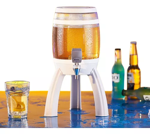 Dispensador de bebidas en torre de cerveza de 3 litros con tubo de hielo y  luces LED para cocina, fiesta