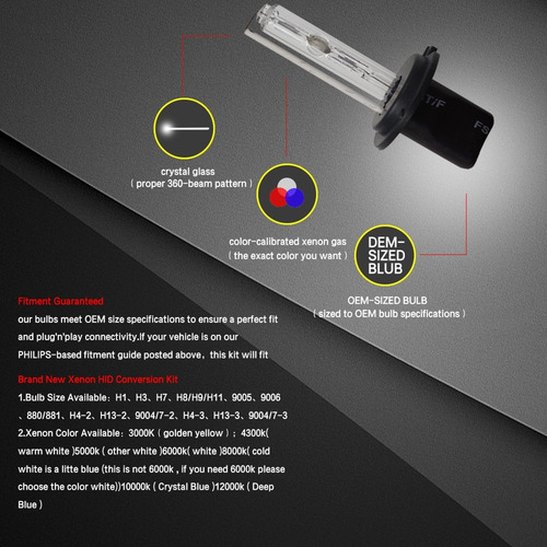 Kit 55w Hid H7 6000k Xenon Bombilla Luz Descarga Intensidad