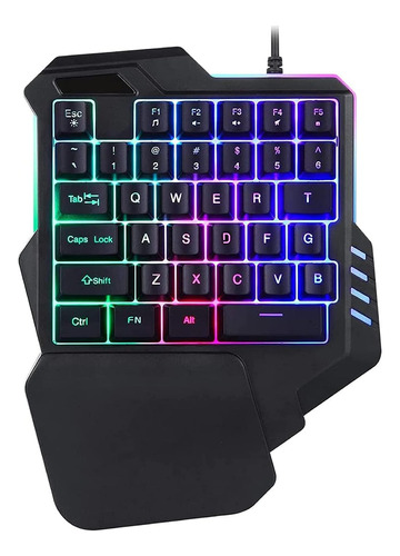 Teclado Juegos, Teclado Juegos Rgb Con Una Mano, Teclado Con