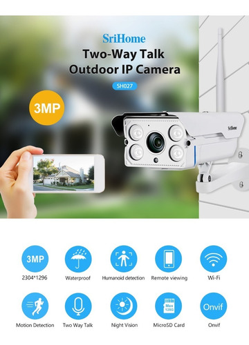 Camara Con Audio Inalambrica Wifi Exterior Ip 66 Android Ios