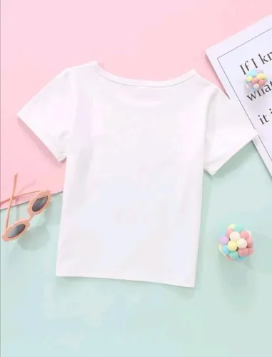 Polera Estampado Gatita Unicornio Para Niñas