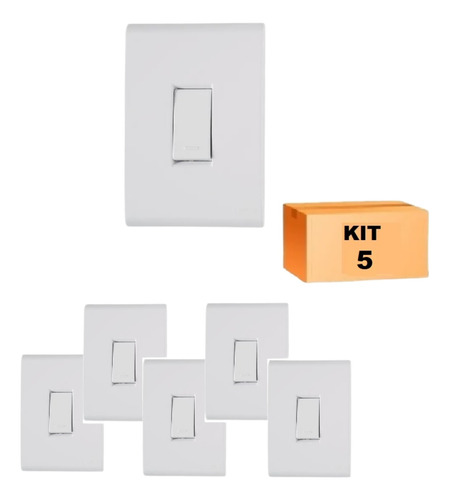 Kit Tramontina Liz 5 Interruptores Simples 10a 250v
